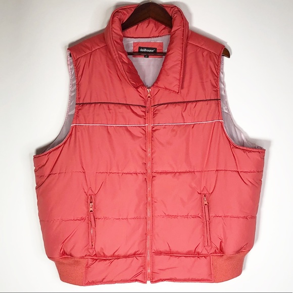 Dollhouse Jackets & Blazers - Dollhouse Salmon Pink Puffy Vest 3X